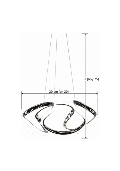 Dron Küçük Mini Modern Ledli Avize 3 Renk Power Ledli Krom Kaplama Kumandalı Çoçuk Odası Yatak Odası Mutfak