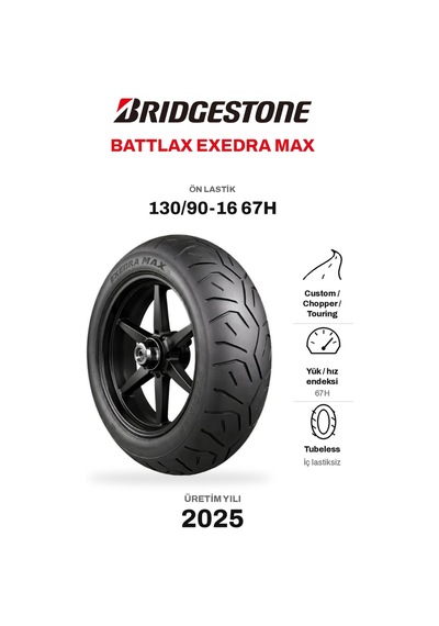 Bridgestone Battlax Exedra Max 130/90-16 67h Ön Motosiklet Lastiği