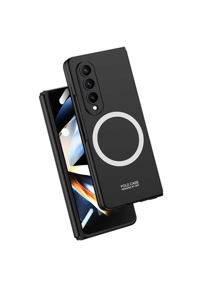 Rba Aksesuar Galaxy Uyumlu Z Fold 4 Kılıf Wireless Şarj Özellikli Rba Kıpta M-safe Kapak - Siyah Siyah