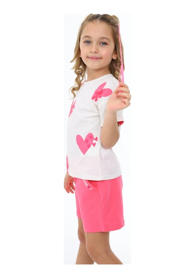 Toontoy Kids Toontoy Kız Çocuk Baskılı Şortlu Takım Fuşya