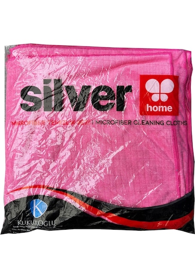 Silver Home Kareli Mikrofiber Temizlik Toz Cam Bezi -55 Gr. -300 Kalite -40x40 Cm. -20 Adetlik Paket Karışık