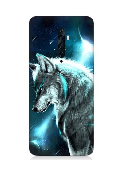 Oppo Reno 2z Uyumlu Silikon Kılıf Kurt Asena Ve Ay Işığı