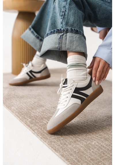 Daxtors Garantili Carina Günlük Ortopedik Kadın Sneaker Spor Ayakkabı Beyaz