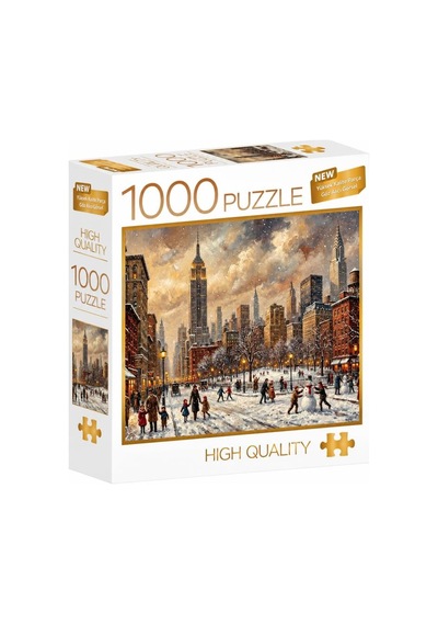 Kar Altında New York 1000 Parça Puzzle Kış Temalı 48 X 68 Cm Yüksek Baskı Kaliteli Eğlenceli Puzzle