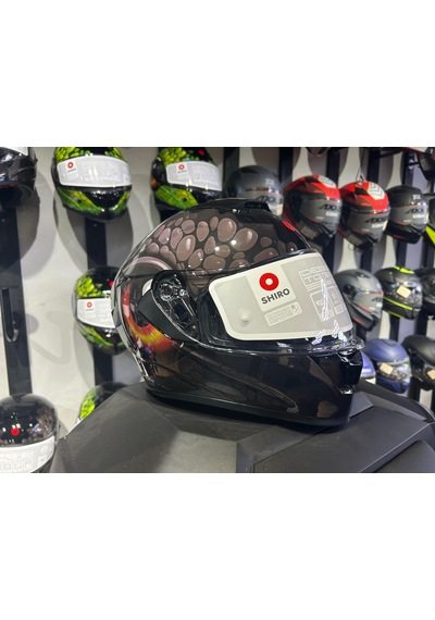 Shıro Helmets Full Face Mamba Black L Siyah Parlak Siyah Desenli