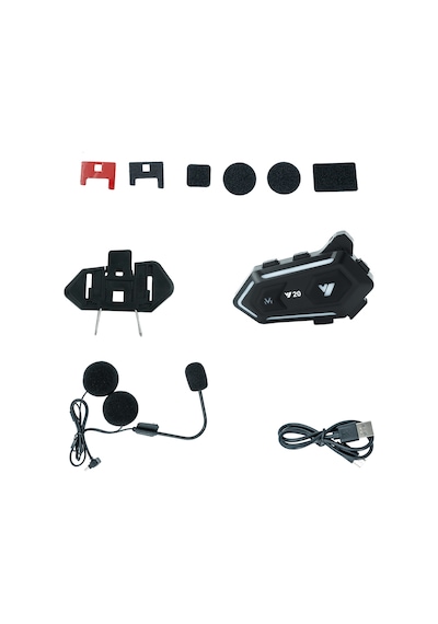 Gp Katjmer Y20 Bluetooth 5.3 Rgb Işıklı Ipx6 Motosiklet Kask Kulaklığı Intercom