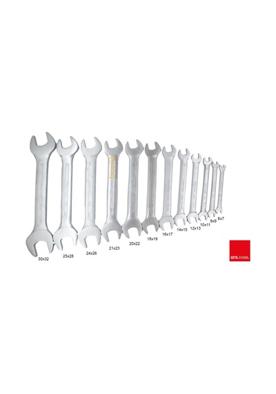 Ceta Form 12'li Açık Ağız Uzun Anahtar Takımı Plastik Klipsli 6-32mm B09-p12