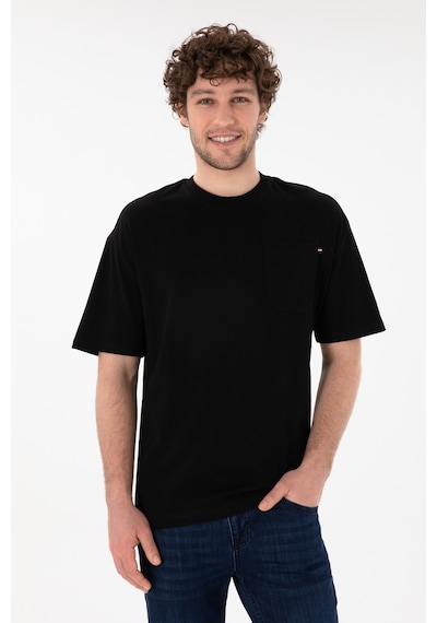 U.S. Polo Assn. Erkek Comfort Fit Bisiklet Yaka Siyah Tişört 50305990-VR046