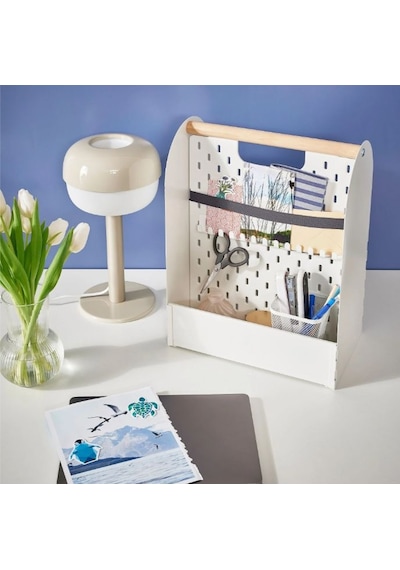 Ikea Vattenkar Taşınabilir Masaüstü Organizer Kutu 33 X 21 X 43 Cm Beyaz