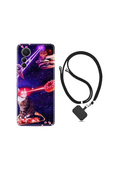 Xiaomi 12 Lite Kılıf İpli Boyun Askılı Desenli Silikon War Cats 1819
