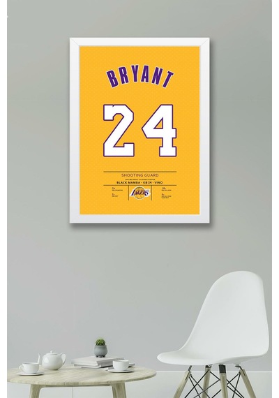Kobe Bryant Forma Çerçeveli Tablo - Los Angeles Lakers Nba Jersey