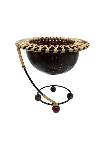 Hindistan Cevizi Şekerlik Spiral Coconut Metal Ayaklı Coconat Kase No 2