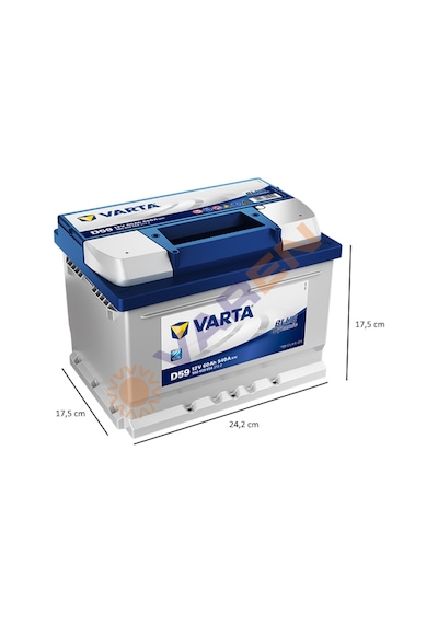 Varta 12V 60 Ah Amper D59 Alçak Tip 540A Akü