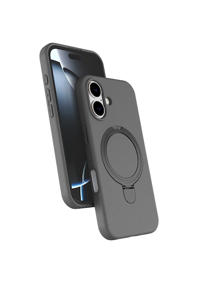 Newface - 523 - Apple İphone 17 Regal Magsafe Standlı Kapak - - Csmo-tex - Titan Gri
