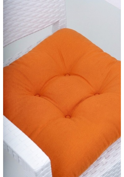 Mega Turuncu Sandalye Minderi 45x45 Özel Dikişli Bağcıklı