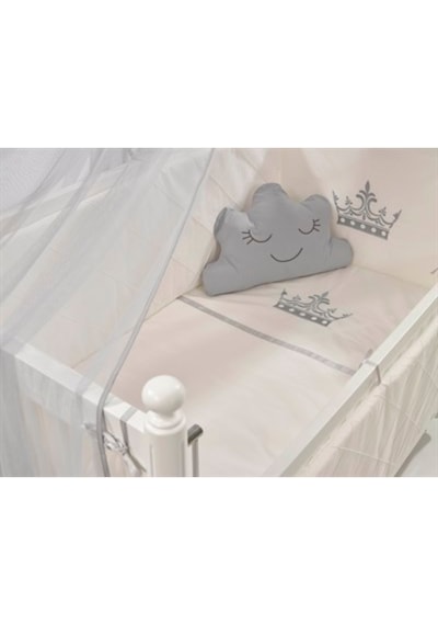 Meltem Kids Motto Gri Nakışlı Pamuklu Bebek Uyku Seti 60 x 120 CM Gri