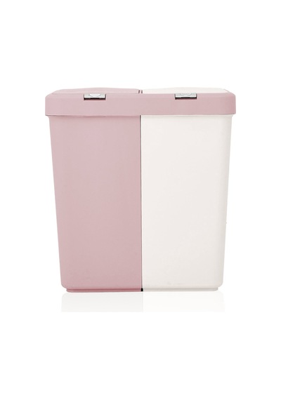 Duo Laundry Çamaşır Sepeti - Pembe / Beyaz - 80 Lt Çok Renkli