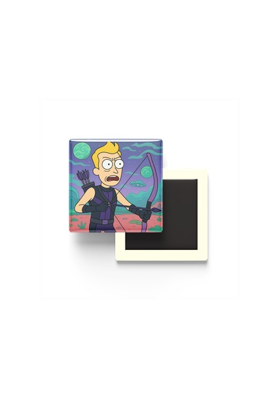 Hawkeye - 9x9 Cm Baskılı Kare Buzdolap Magneti