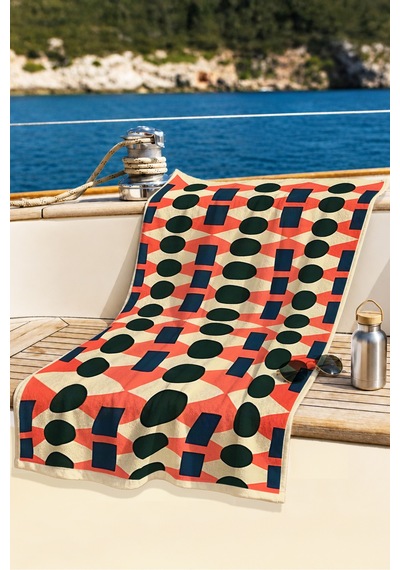 Geometrik Modern Desenli Plaj Havlusu-retro Coral Lacivert Minimalist Hızlı Kuruyan Mikrofiber Havlu Yumuşak İncisi Geometrik Modern Desenli Plaj Havlusu-retro Coral Lacivert Minimalist Hızlı Kuruyan Mikrofiber Havlu Yumuşak İncisi