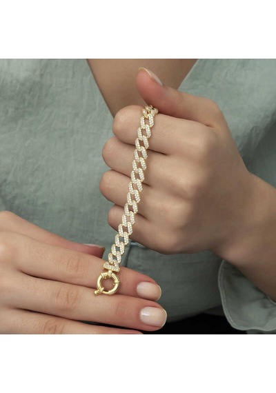 Gümüş Gold Taşlı Gurmet Bayan Gümüş Bileklik 05910384