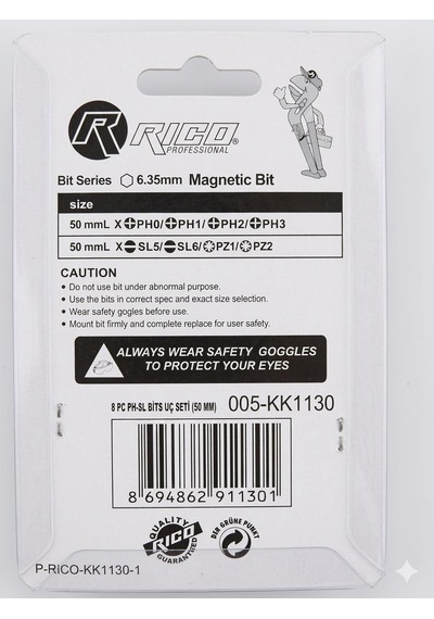 Rico Yıldız Düz Bits Uç Seti 8 Parça-50 Mm