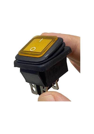 Ic-104w Geniş Körüklü Işıklı Anahtar On-off 4p Sarı