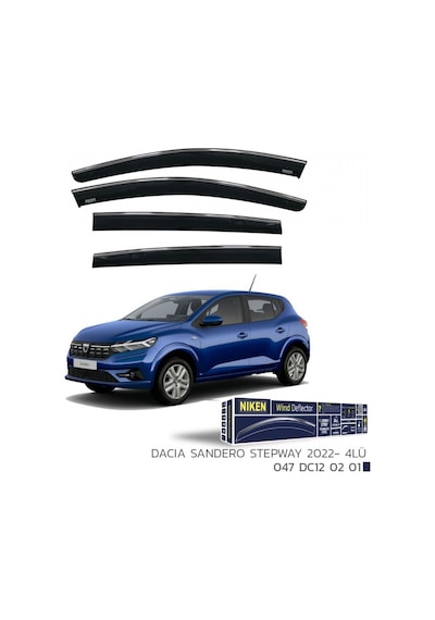 Niken Dacia Sandero 2022+ Kromlu Cam Rüzgarlığı 4 Lü