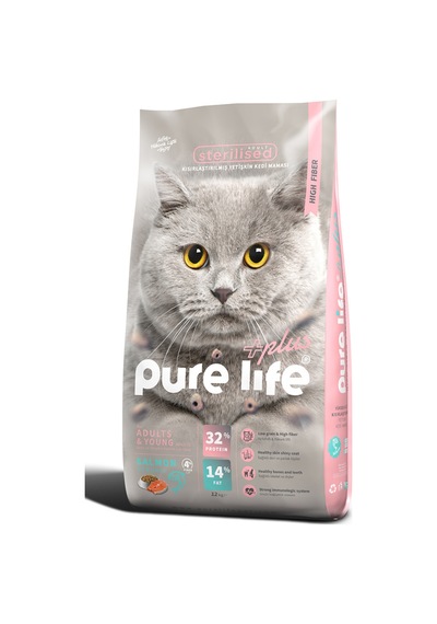 Pure Life Plus Somonlu Kısır Kedi Maması 12 KG