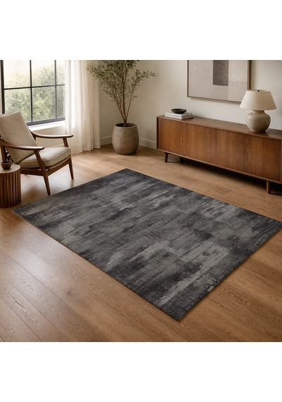Kartela Halı Vintage Halı Kaymaz Taban Makinede Yıkanabilir Halı Antrasit - 200 X 300 Cm