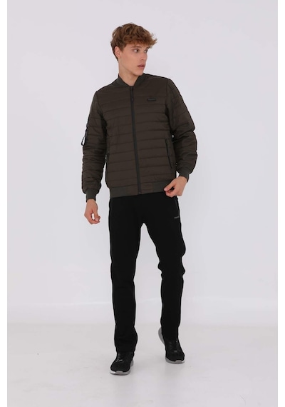 Maraton Sportswear Regular Erkek Dik Yaka Uzun Kol Basic Haki Mont 20211-haki Haki