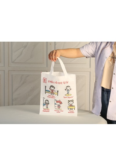 Eczane Sağlık için Bez Çanta 30 x 35 CM 50'li