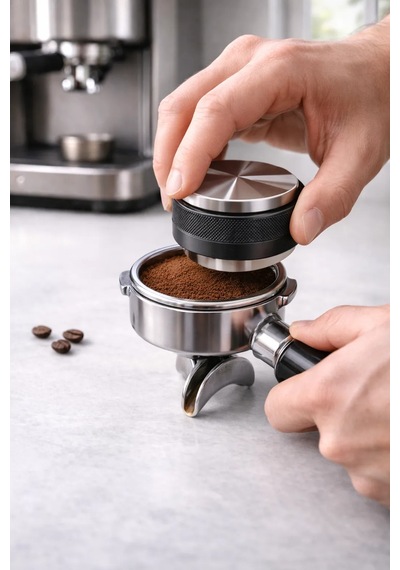 Makaron Tamper 58 Mm Profesyonel Espresso Tamperi Kafe & Bar Beyaz