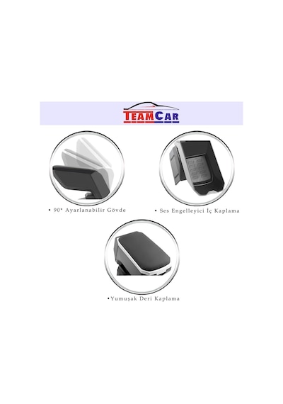 Volkswagen Caddy 2005-2011 İle Uyumlu Araca Özel Kol Dayama Sürgülü Kolçak Lüks Siyah