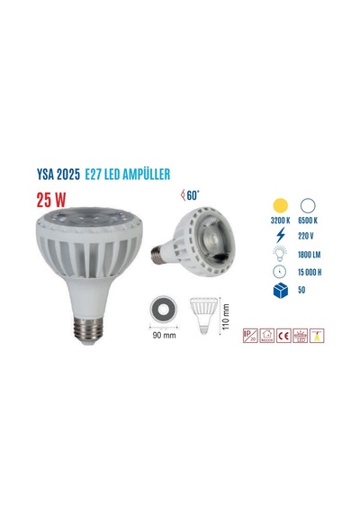 Ycl Ysa-2025B 25W Par30 Led Ampul E27 Beyaz