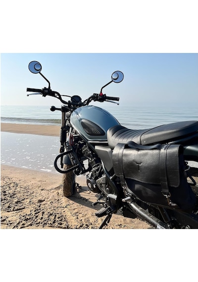 Turktasarlar Motor Accessory Honda Cl250 - Motosiklet Çanta Sabitleme Aparatı, Siyah Boyalı Metal Boru Büküm Sol T Diğer