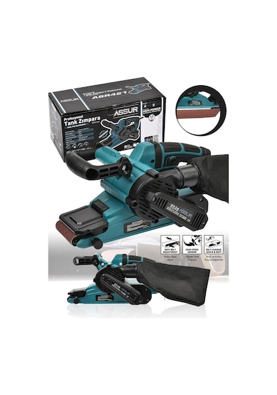 Assur 900W Elektrikli Vakumlu Tozsuz Cila Özellikli Tank Zımpara Makinesi - 1744