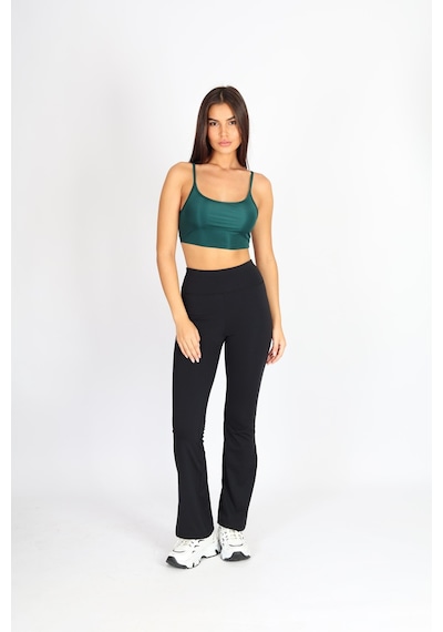 Soft&Basic Crop Fit Yeşil Askılı Spor Bra Yeşil