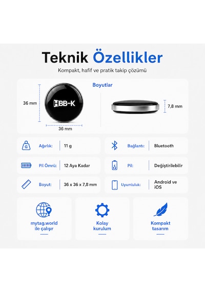 Apple Uyumlu iOS & Android Airtag Akıllı GPS Takip Cihazı