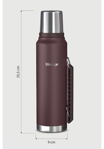 Stevig 1 Camper Klasik Kulplu Sızdırmaz Çelik Termos 1.2 Lt Dark Plum St-258 Bordo