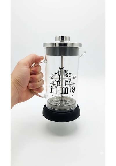 Tasarım French Press - Filtre Kahve Ve Bitki Çayı Demliği 350 Ml Siyah Çok Renkli