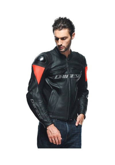 Dainese Racing 4 Deri Ceket Kırmızı - Siyah