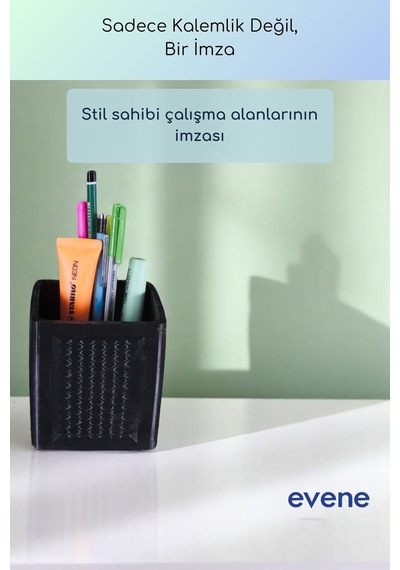Kalemlik Masa Kalemliği Organizer Kalemlik Siyah Renk Model 92 Çok Renkli