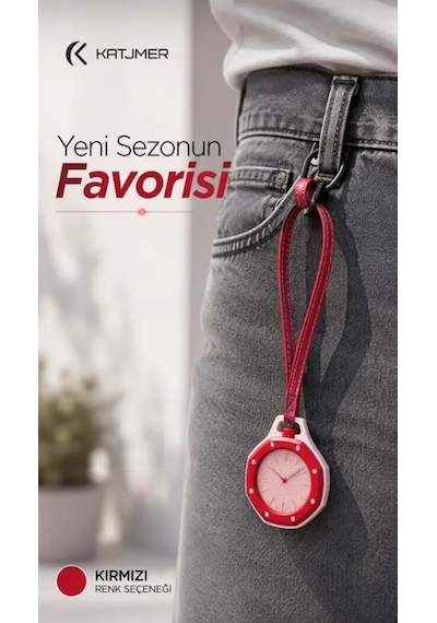 Katjmer Boyol Pop Renkli Saat Kırmızı