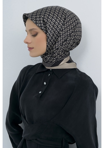 Armine Saf İpek Sura Eşarp-2026 İlkbahar-yaz- 950200d Siyah-Vizon