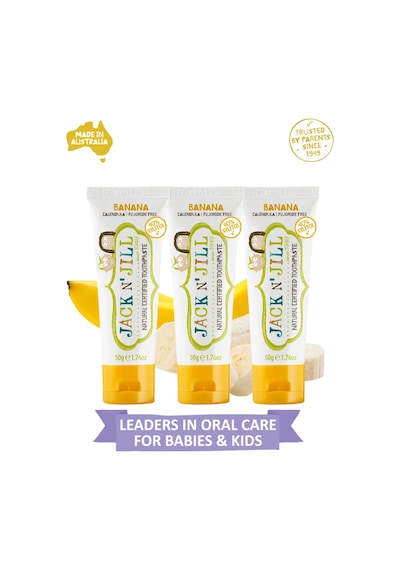 Jack N Jill Doğal Sertifikalı Diş Macunu - Muz Aromalı 3 Adet 3x50g