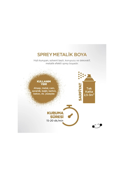 Polisan Sprey Boya Metalik Parlak Gümüş 803 400ml Metalik Gümüş