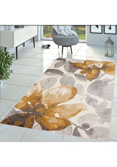 Eliana Home Baskılı, Yıkanabilir Kaymaz Taban Salon Halısı Eli1469 Sarı