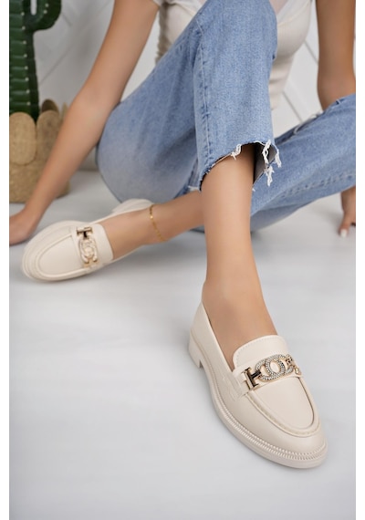 Nesilshoes Nesil Shoes Süha 254 Bej Anatomik Kadın Lofer