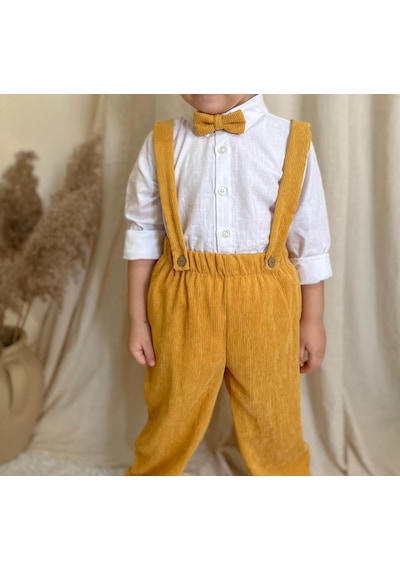 Miababy Papyonlu Fitilli Üçlü Takım HARDAL