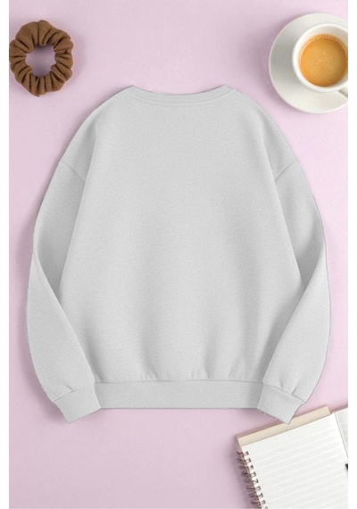 Uyguntarz Unisex Fantastic Baskılı Oversize Sweatshirt Gri